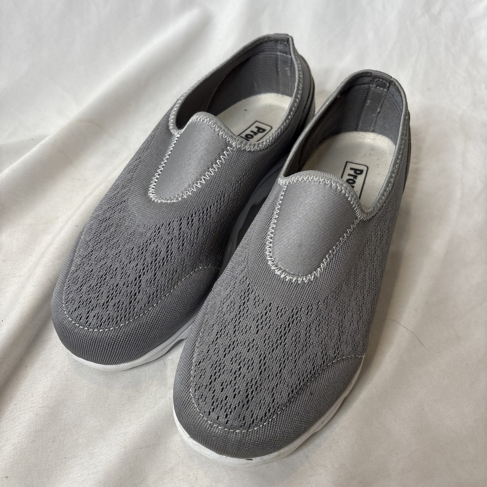 Propet Travelactiv Silver Gray Slip On Walking Sneaker Size 7.5 W5104 Comfort